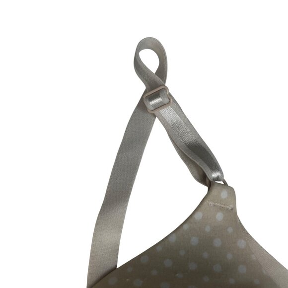 Warner Bra Size 34B Tan Polka Dot Wireless Adjustable Lightly Padded - Picture 5 of 7